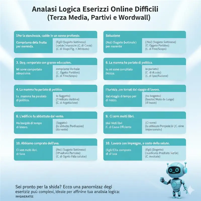analisi logica esercizi online gratis